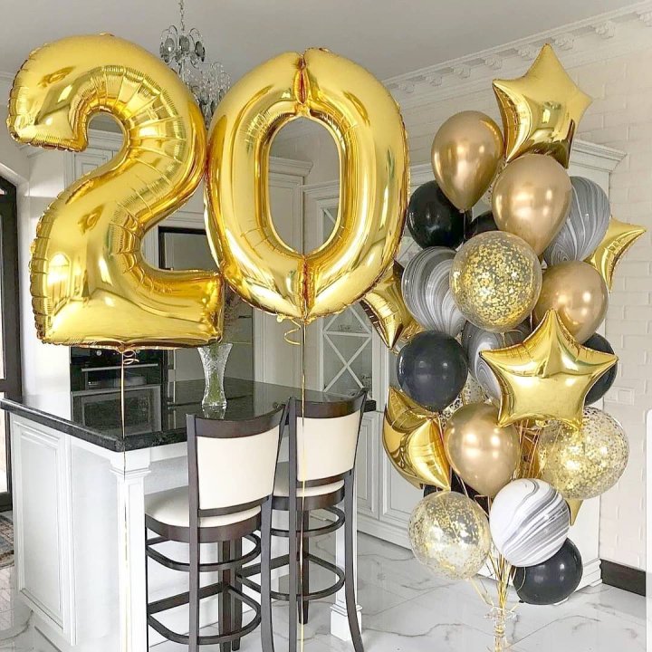 Фольгированный шар Золотая Цифра в Великом Новгороде