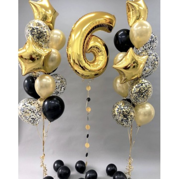 Цифра с фонтанами шаров  в Великом Новгороде