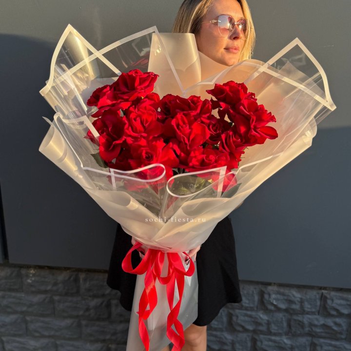 Букет  высоких роз 15 шт в Великом Новгороде