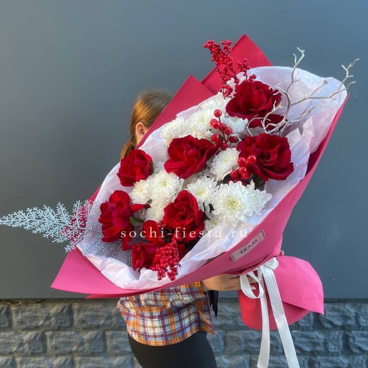 Букет "Яркая зима" в Великом Новгороде