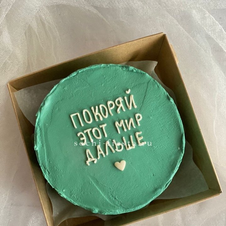 Бенто-торт "Покоряй этот мир" в Великом Новгороде