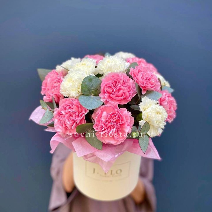 Диантусы в цилиндре в Великом Новгороде