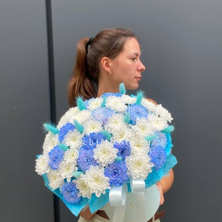  Коробочка  хризантем и лагуруса в Великом Новгороде