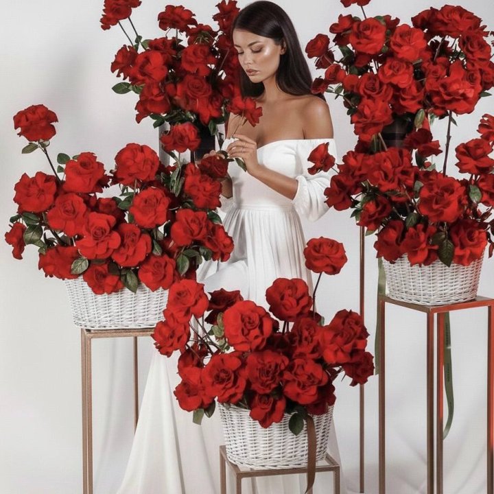 Сет из красных французских роз в Великом Новгороде