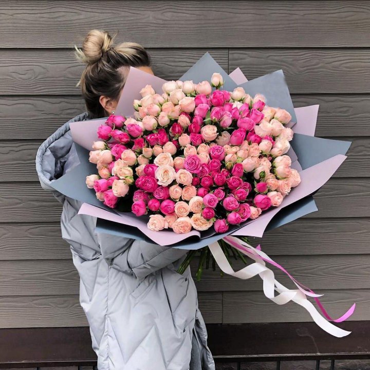 55 роз микс кустовых в Великом Новгороде