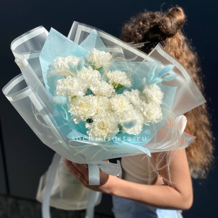 Воздушный букет из диантусов  в Великом Новгороде