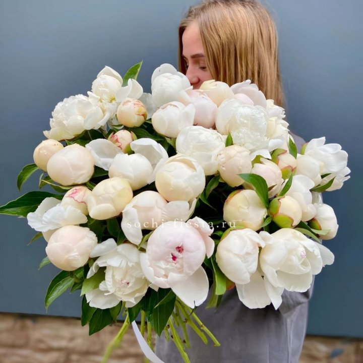 Охапка пионов в Великом Новгороде