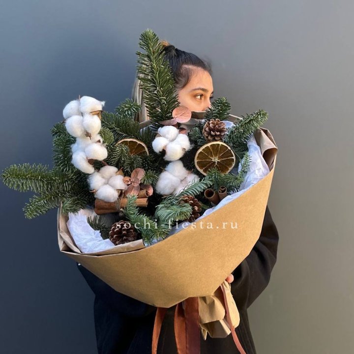 Зимний букет с нобилисом в Великом Новгороде