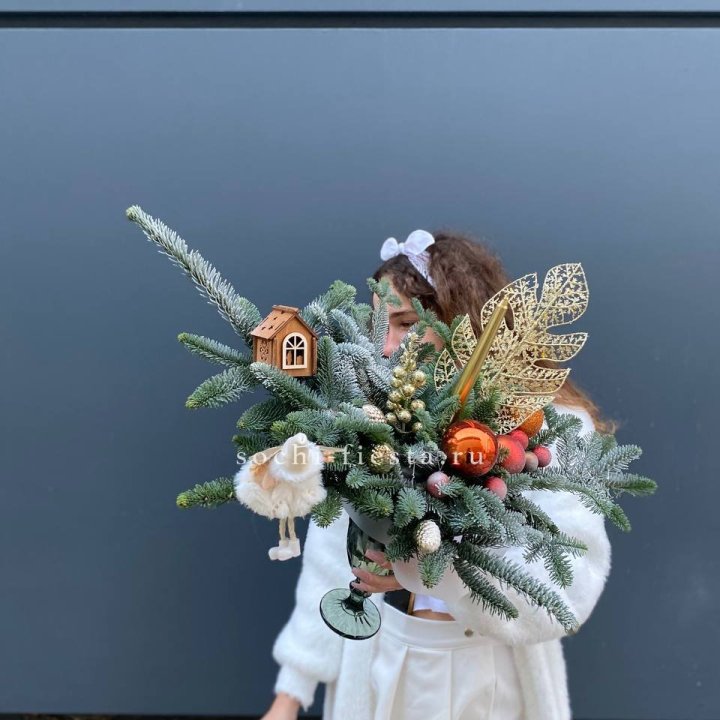 Композиция в бокале огненная  в Великом Новгороде