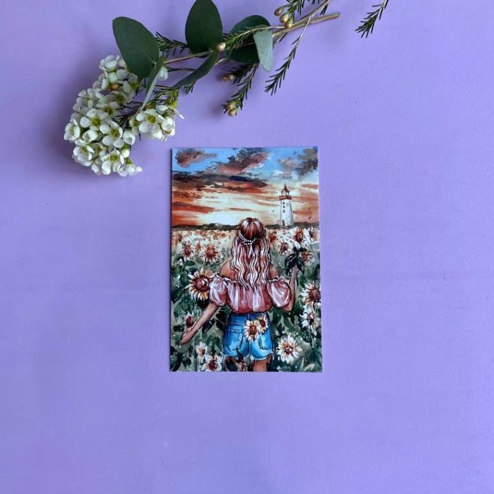 Открытка к букету "Подсолнух" в Великом Новгороде