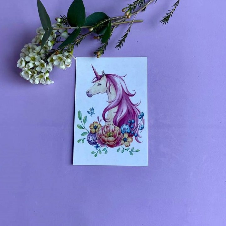 Открытка к букету "Единорог" в Великом Новгороде