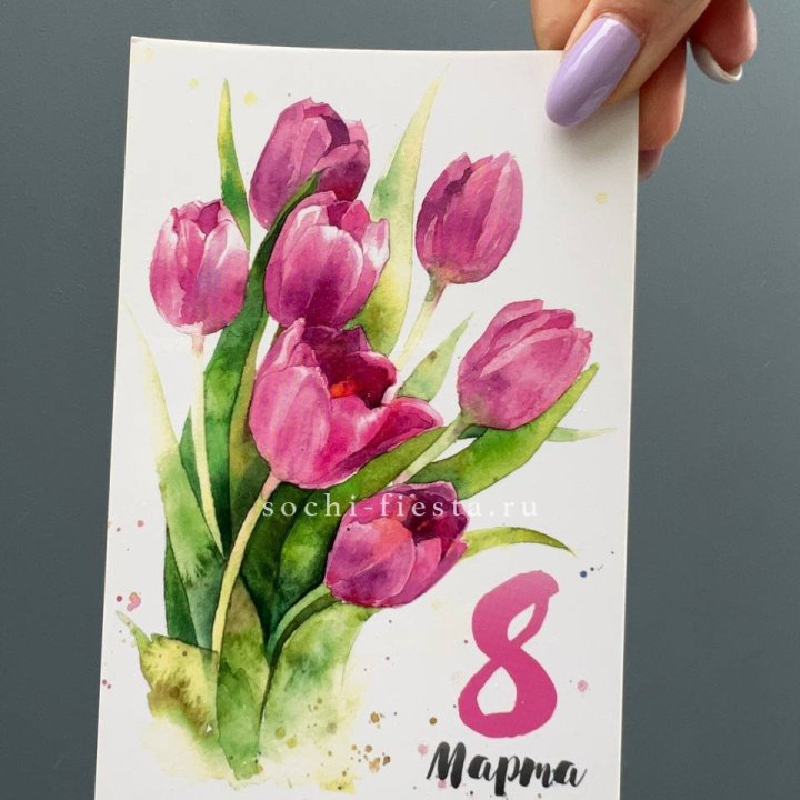 Открытка к букету "8 марта!" в Великом Новгороде