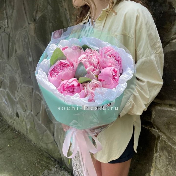 7 зефирных пионов в фоамиране в Великом Новгороде