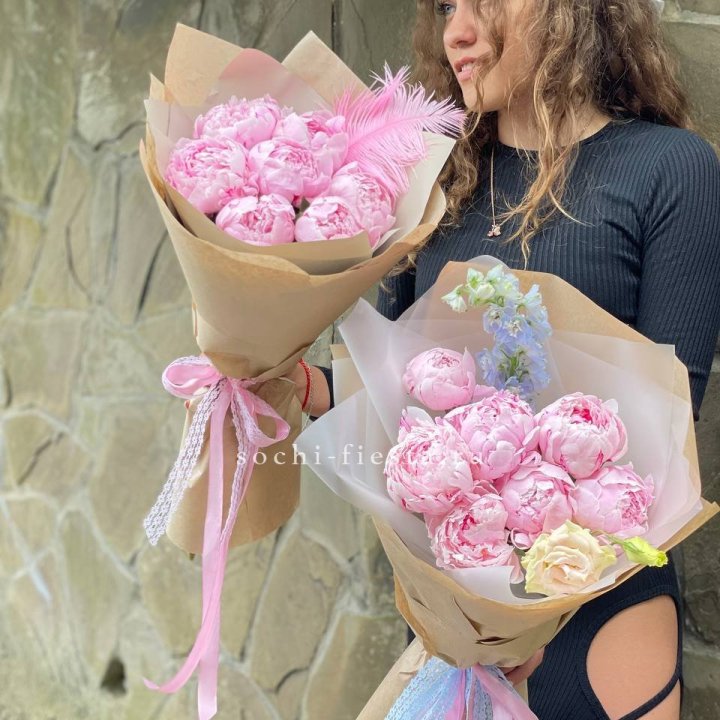 7 зефирных пионов  в Великом Новгороде