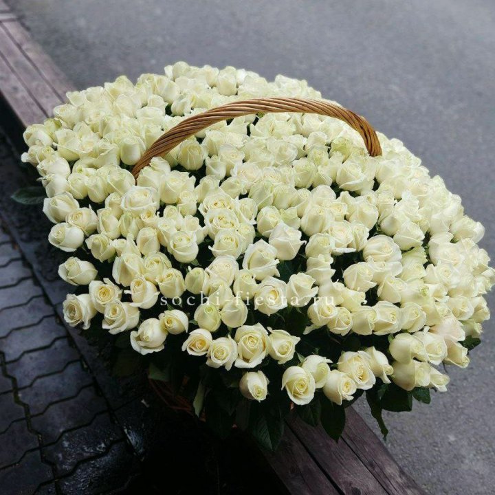 303 розы в корзине в Великом Новгороде