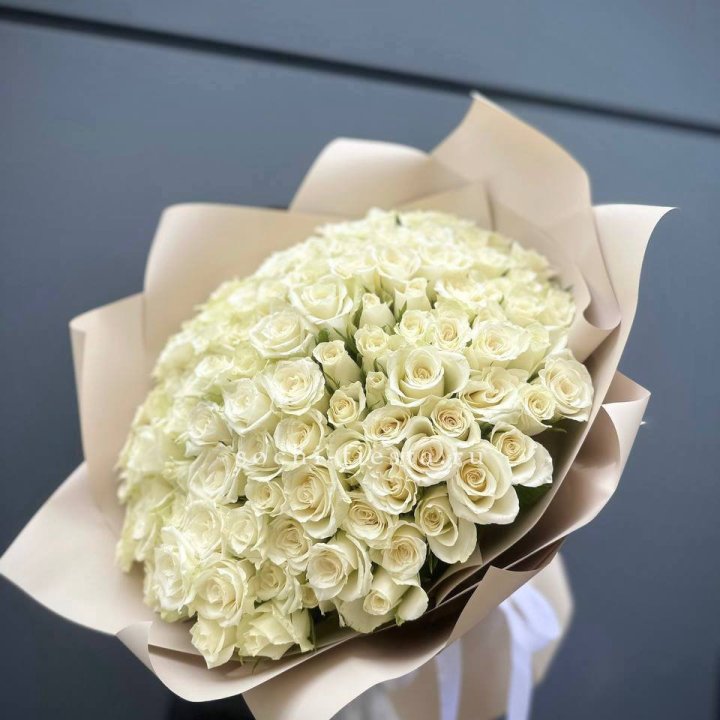 101 белая роза Атена в Великом Новгороде