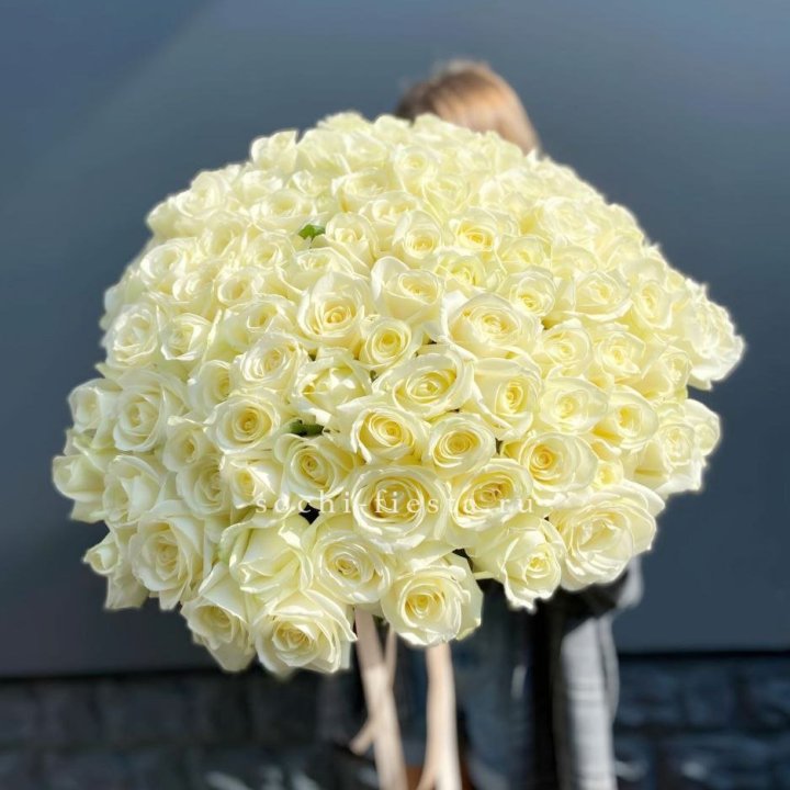 Букет  из 101 белой розы  в Великом Новгороде