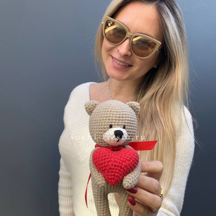 Мишка с сердцем ручной работы в Великом Новгороде